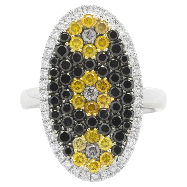 White Gold Diamond Flower Ring main image 0