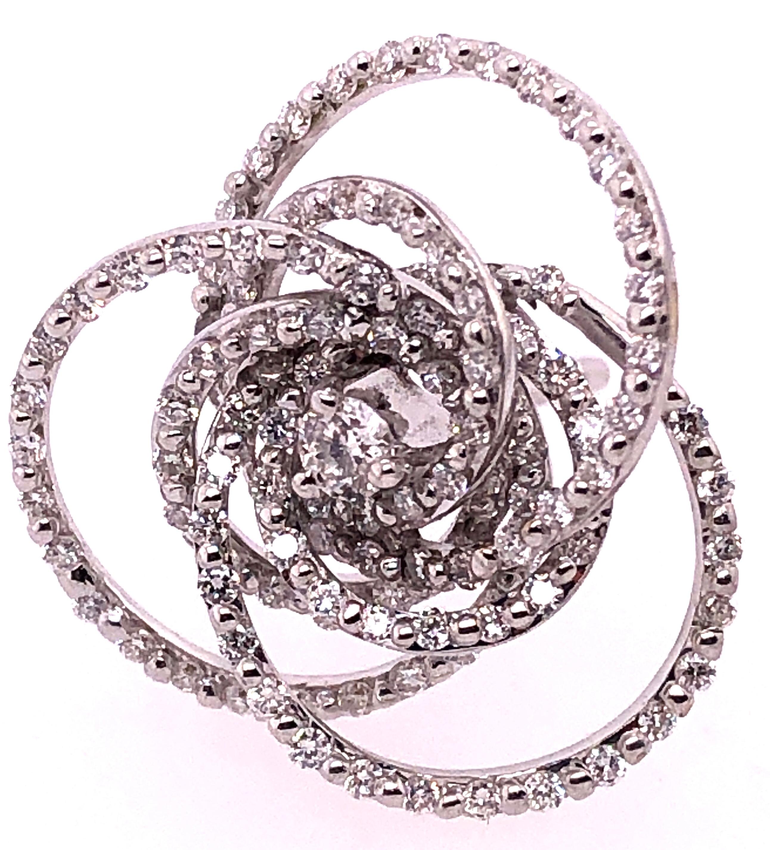 18 Karat White Gold Diamond Flower Swirl Stud Earrings by H2 at Hammerman For Sale 4