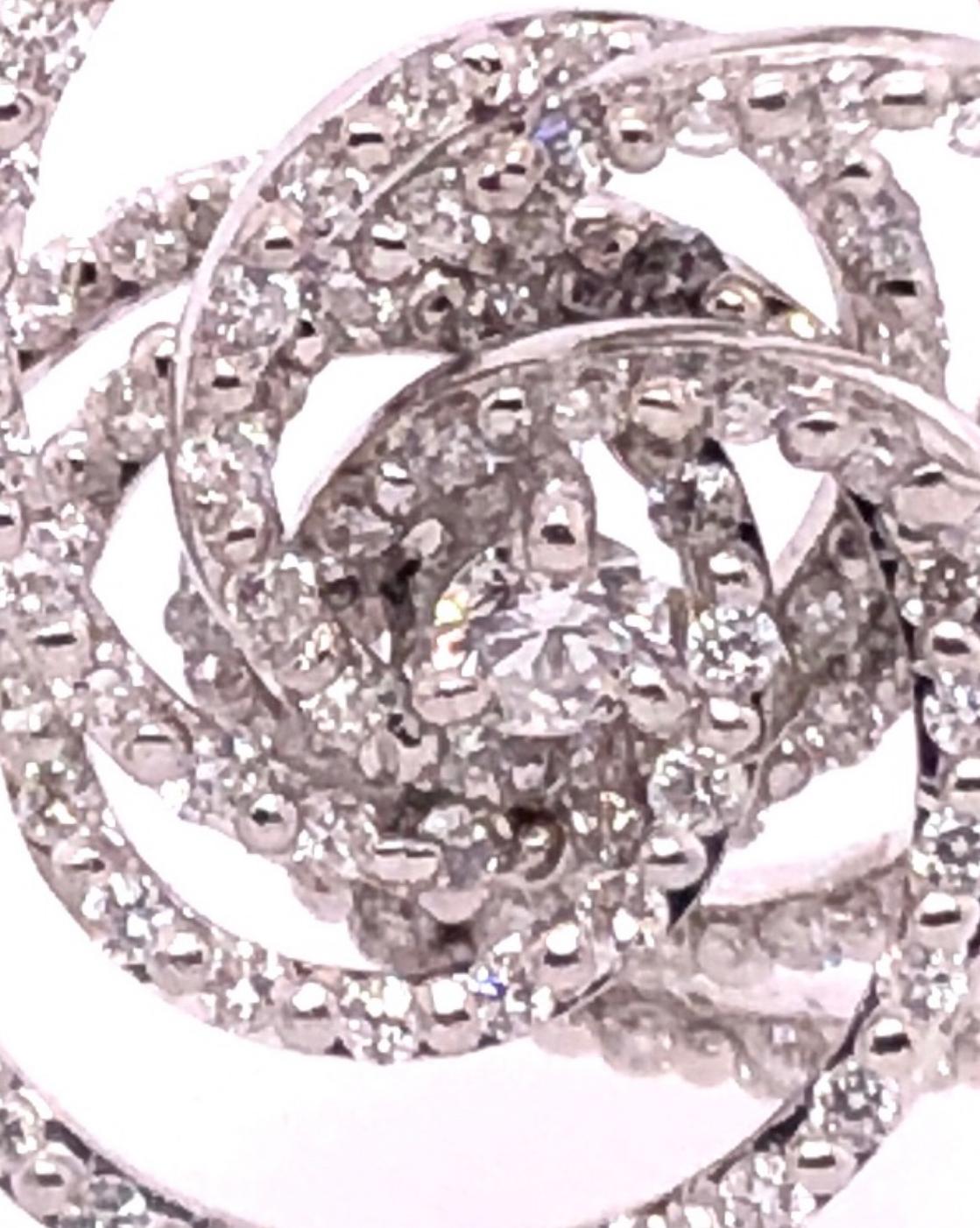18 Karat White Gold Diamond Flower Swirl Stud Earrings by H2 at Hammerman For Sale 2
