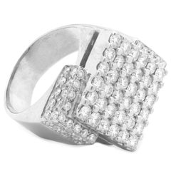 18 Karat White Gold Diamond Geometric Ring