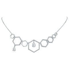 18 Karat White Gold Diamond Grand Halo Necklace