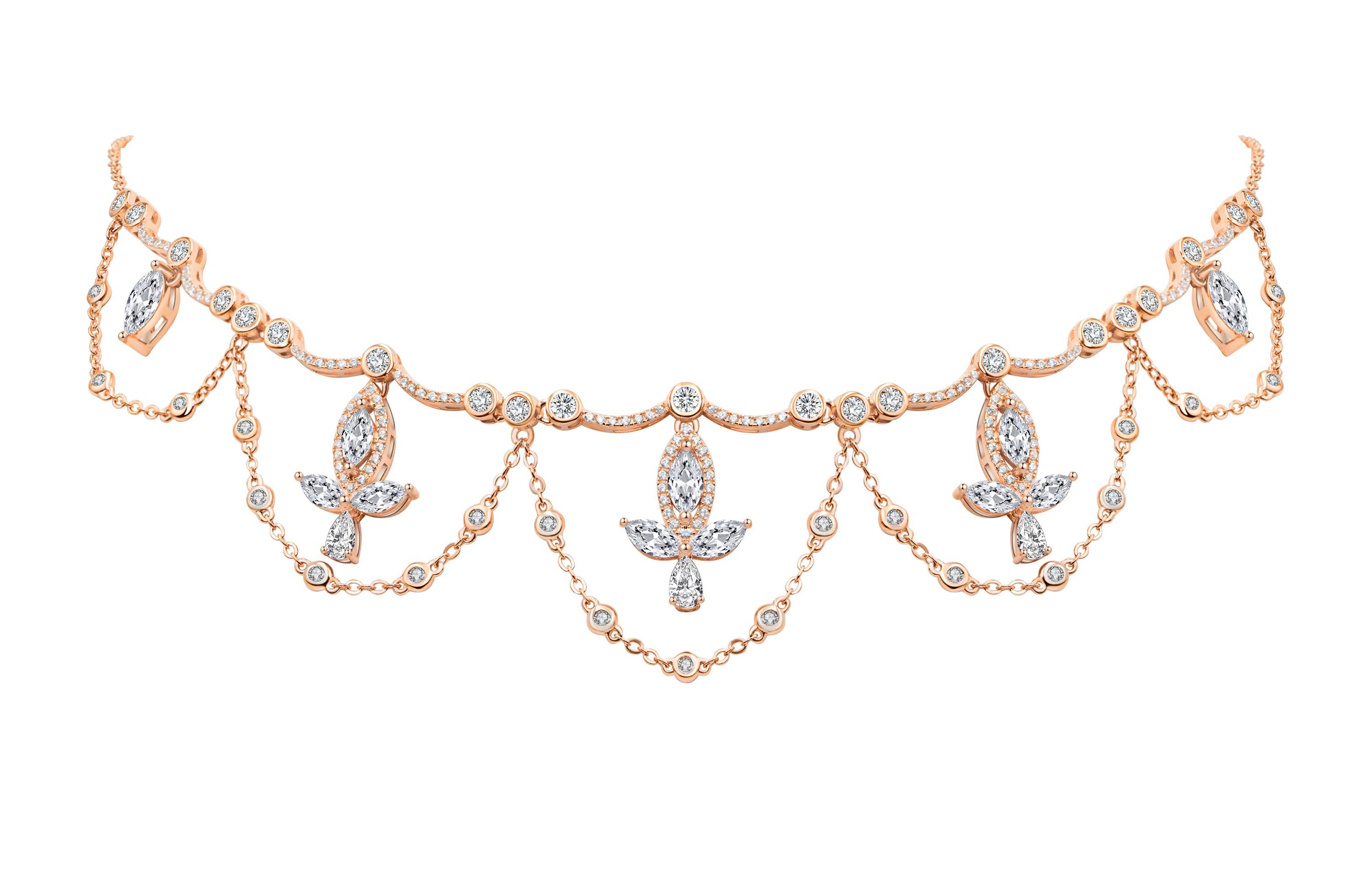 Contemporary 18 Karat White Gold Diamond Grand Leaf Necklace For Sale
