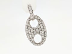 18 Karat White Gold Diamond Gucci Link Earrings