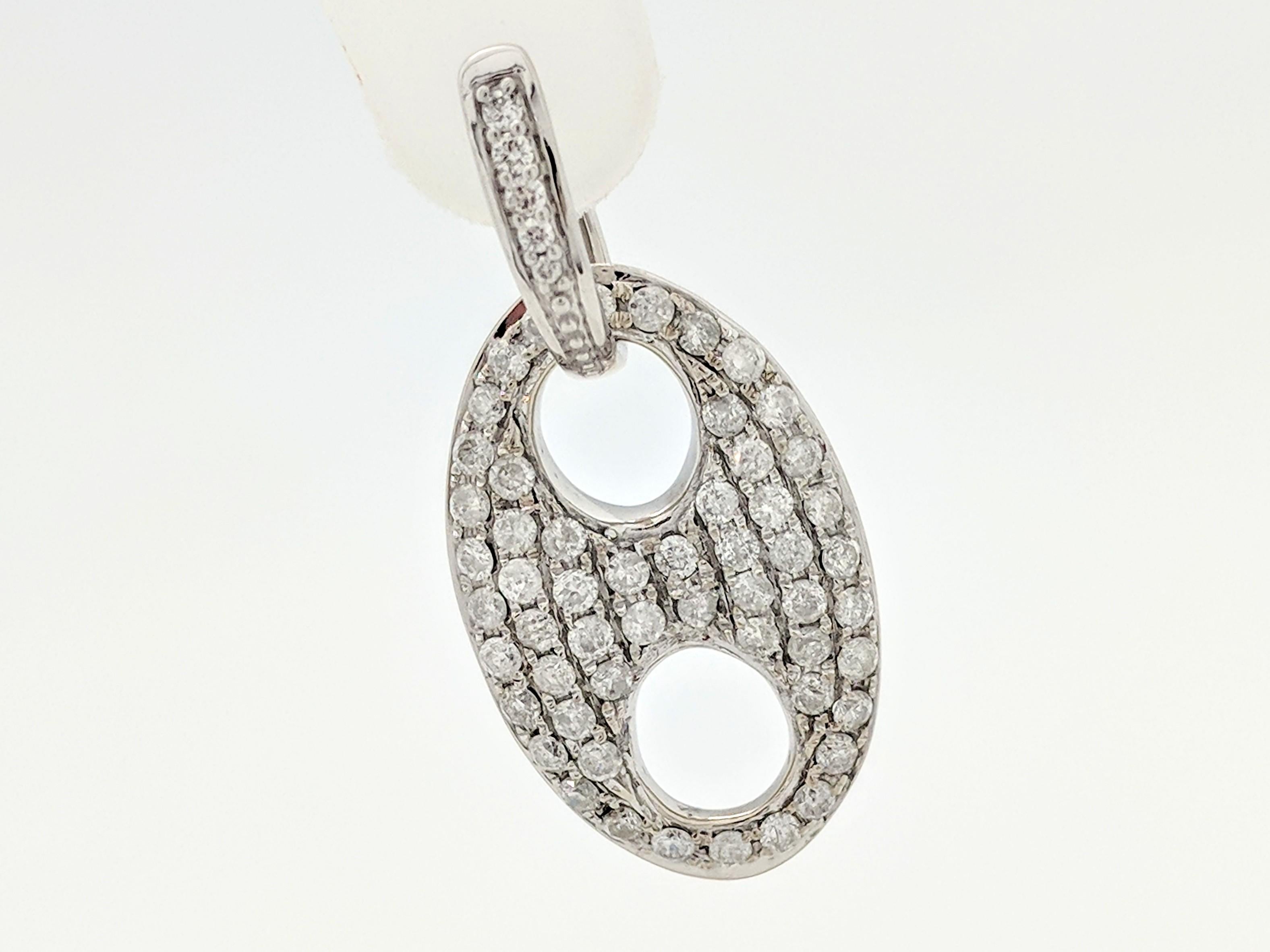 18 Karat White Gold Diamond Gucci Link Earrings (Moderne) im Angebot