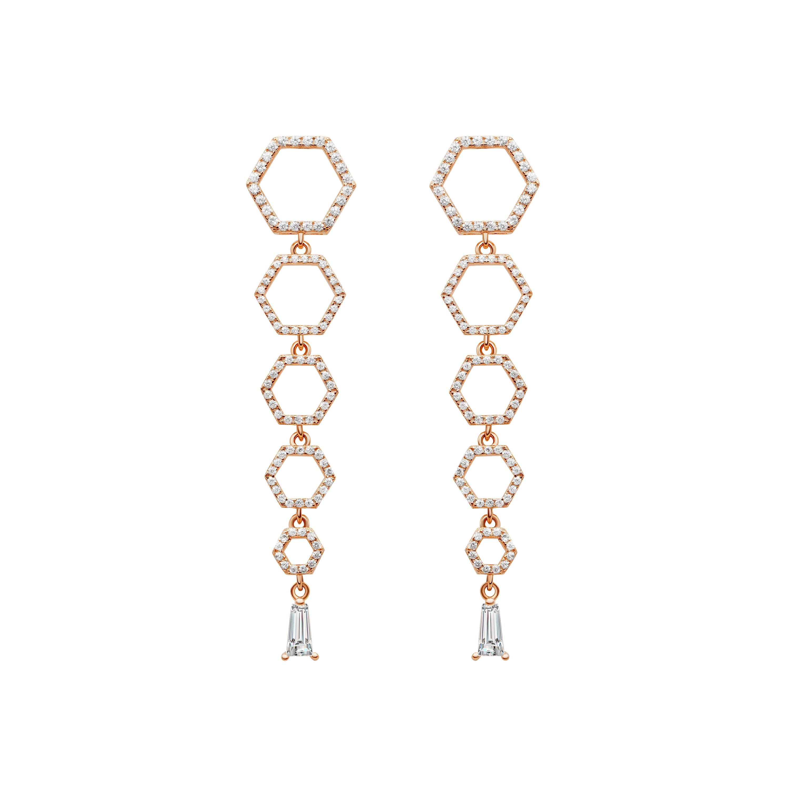 Women's or Men's 18 Karat White Gold Diamond Halo Drop Earrings For Sale