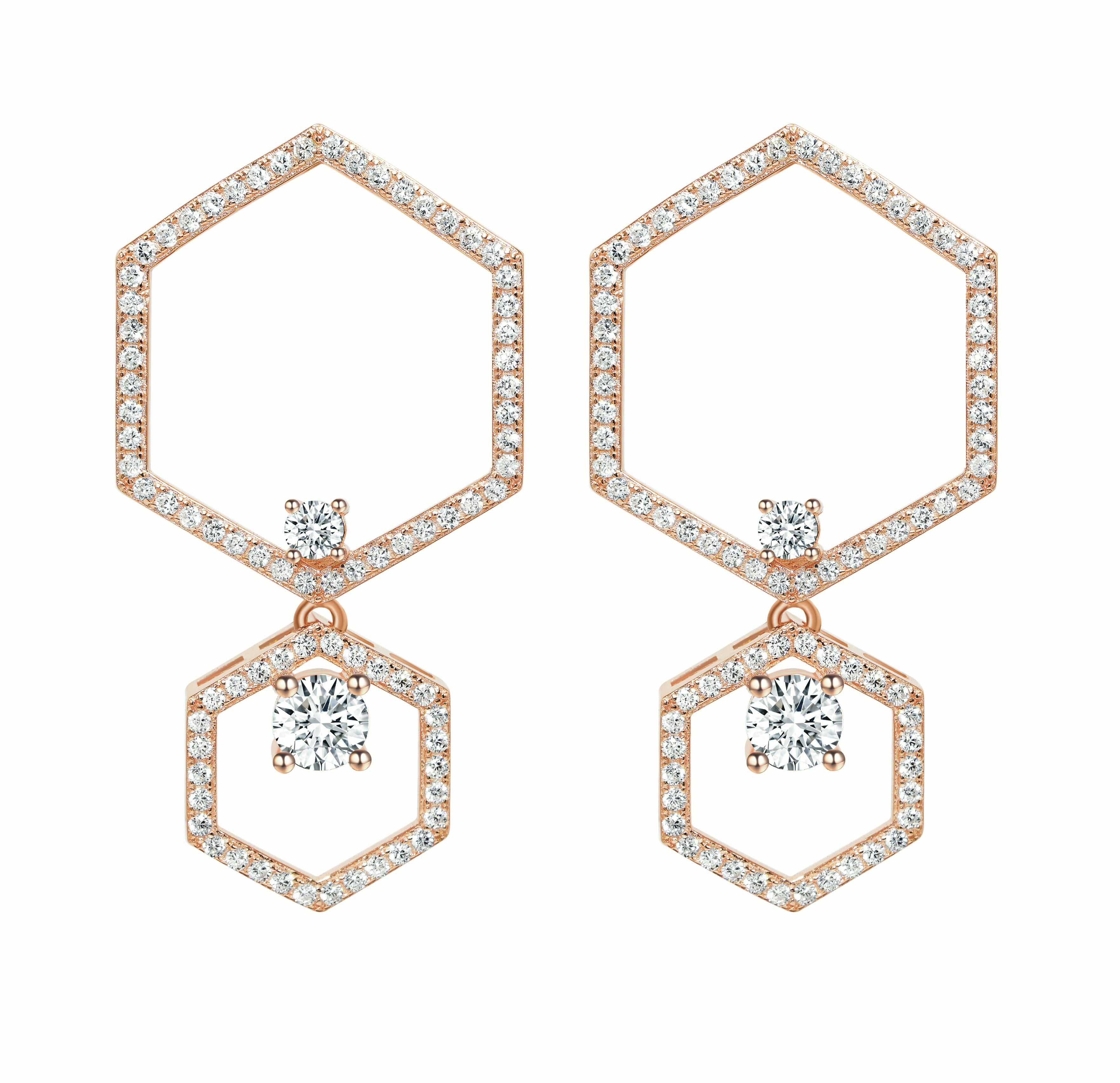 18 Karat White Gold Diamond Halo Earrings For Sale 2
