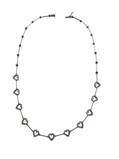 18 Karat White Gold Diamond Heart Necklace