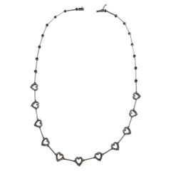 18 Karat White Gold Diamond Heart Necklace