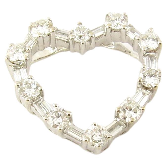 18 Karat White Gold Diamond Heart Pendant #16625