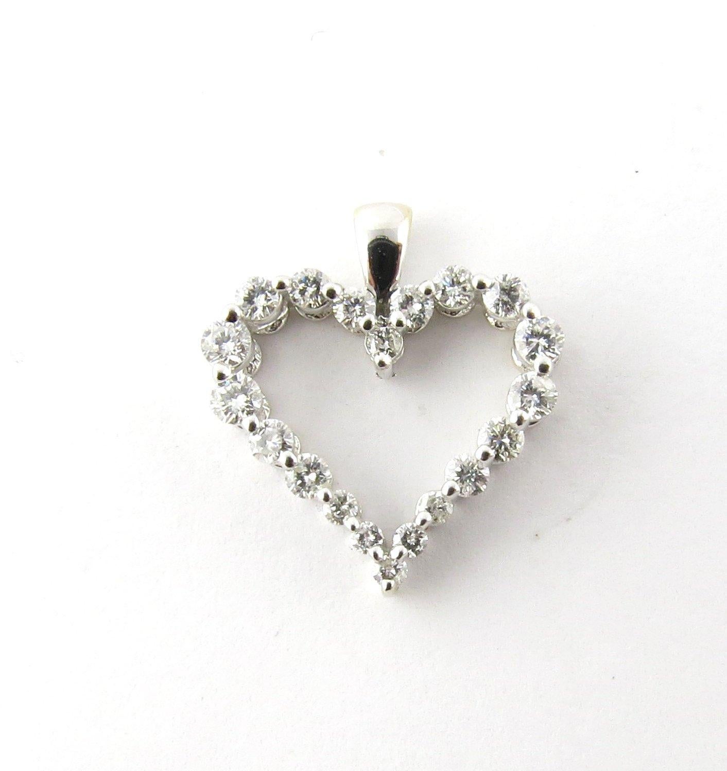 18 Karat White Gold Diamond Heart Pendant 2