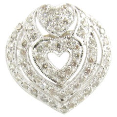 Vintage 18 Karat White Gold Diamond Heart Ring