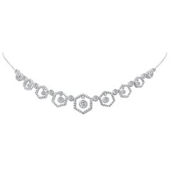 Collier à gouttes miel en or blanc 18 carats et diamants