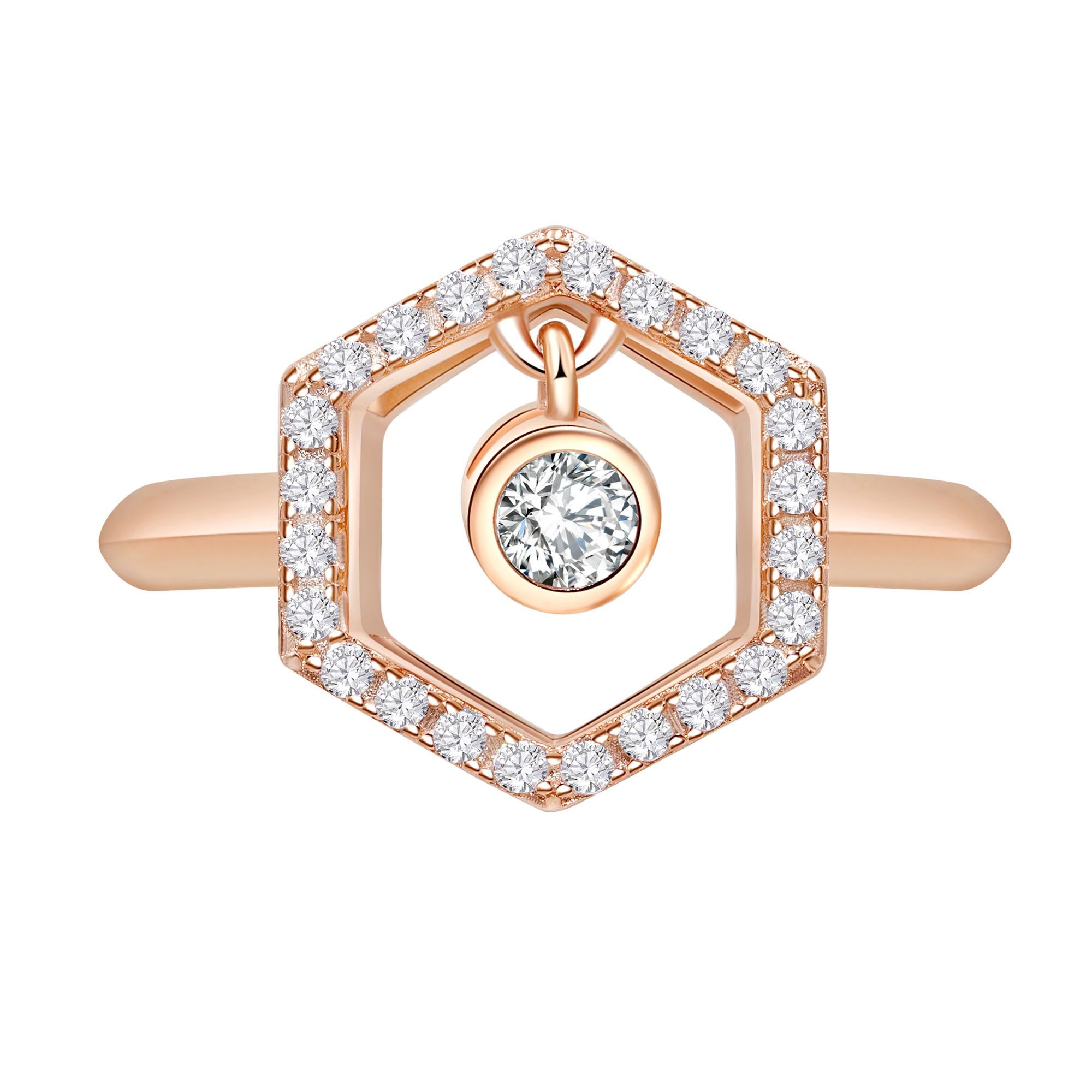 Women's or Men's 18 Karat White Gold Diamond Honey Drop Ring For Sale