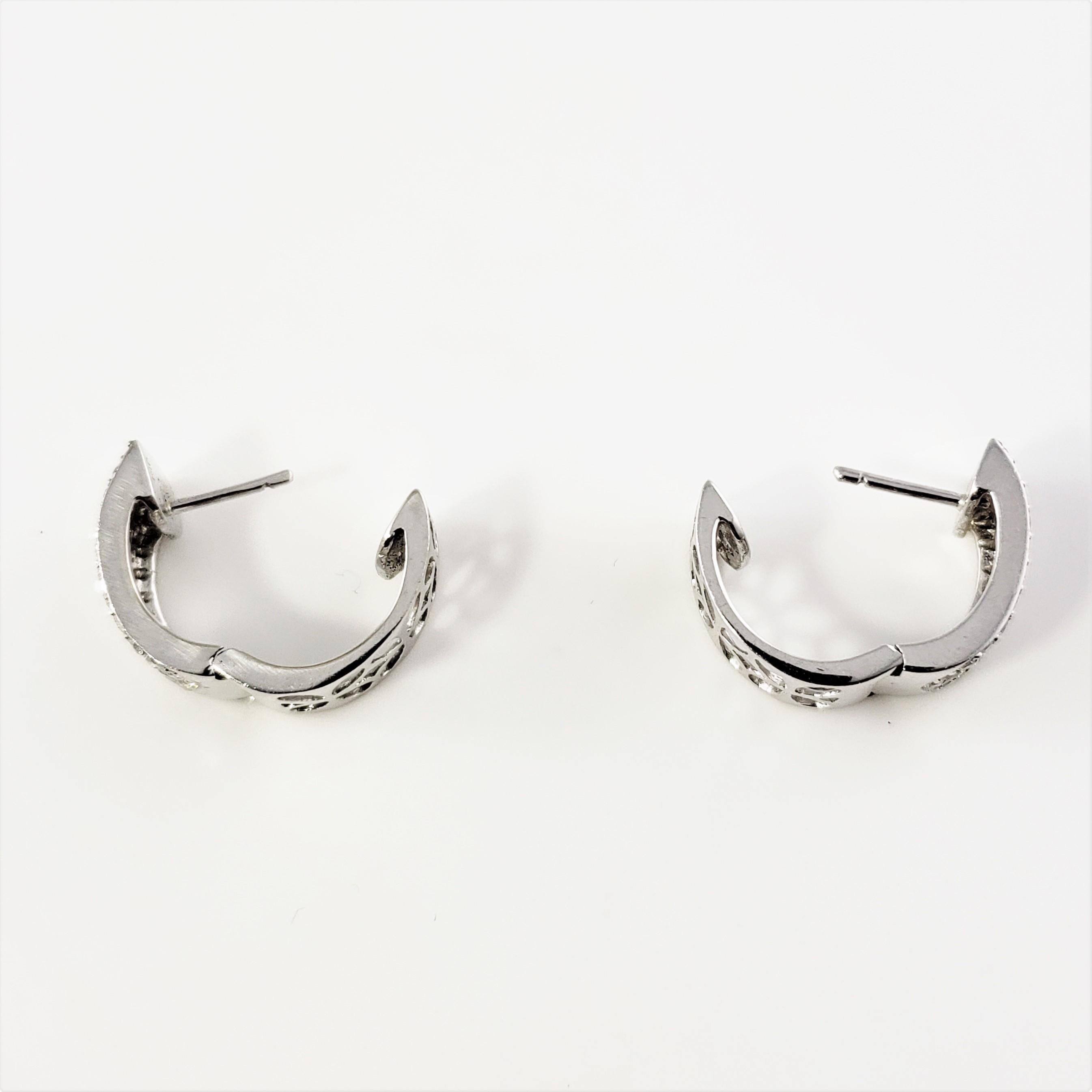 Women's 18 Karat White Gold Diamond Hoop Earrings