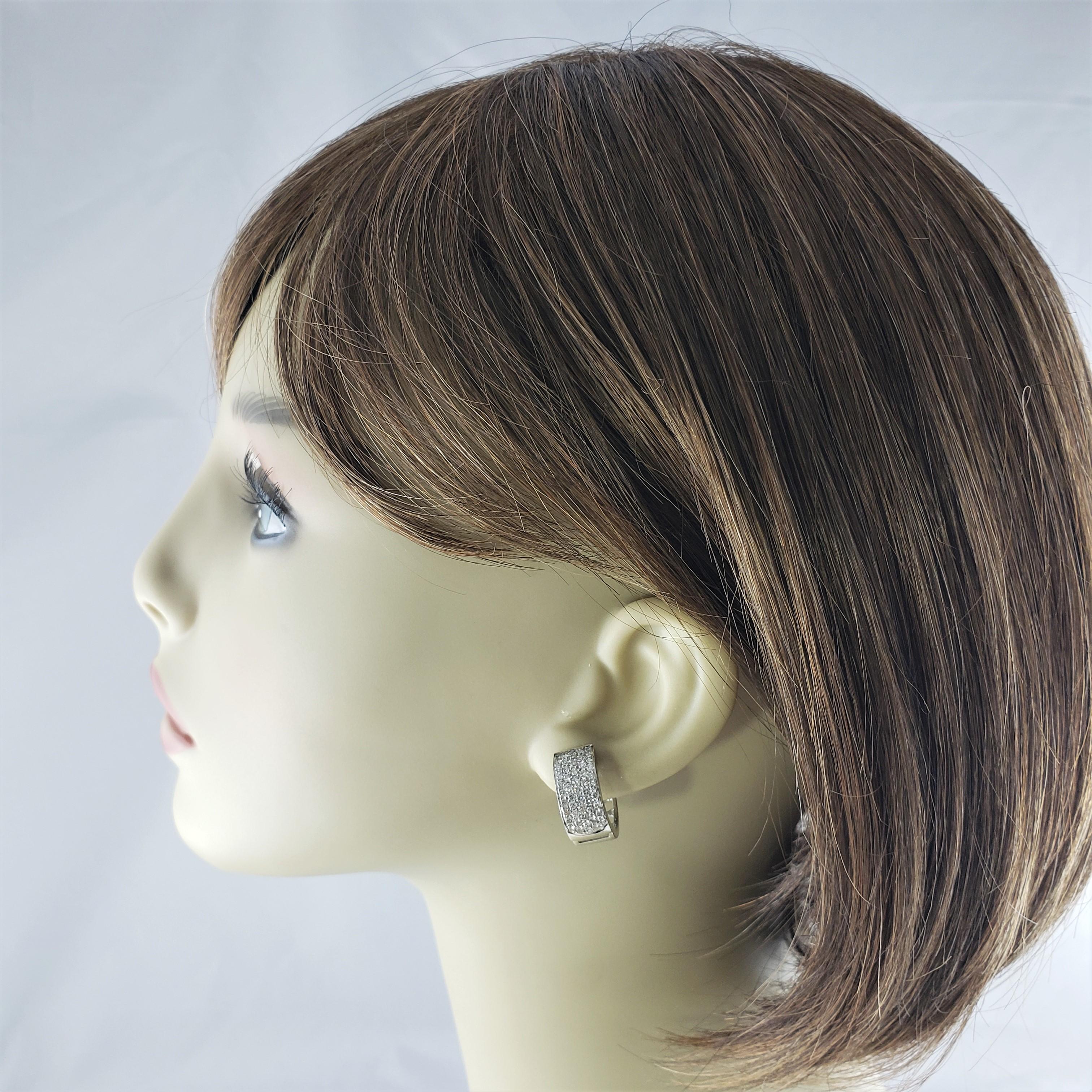 18 Karat White Gold Diamond Hoop Earrings 3