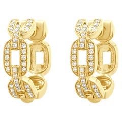18 Karat White Gold Diamond Hoop Earrings