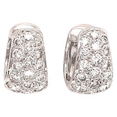 18 Karat White Gold Diamond Huggie Earrings