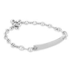 18 Karat White Gold Diamond ID Bracelet