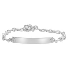 Bracciale identificativo con diamanti in oro bianco 18 carati
