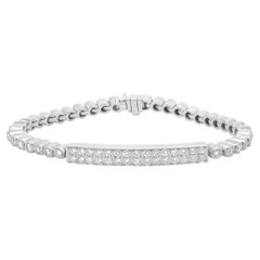 18 Karat White Gold Diamond ID Bracelet