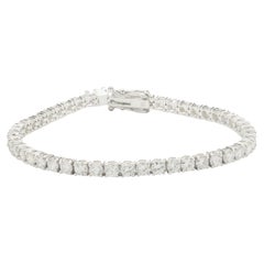18 Karat White Gold Diamond Inline Tennis Bracelet