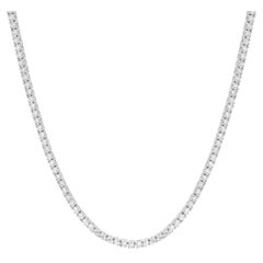 18 Karat White Gold Diamond Inline Tennis Necklace
