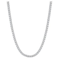 18 Karat White Gold Diamond Inline Tennis Necklace