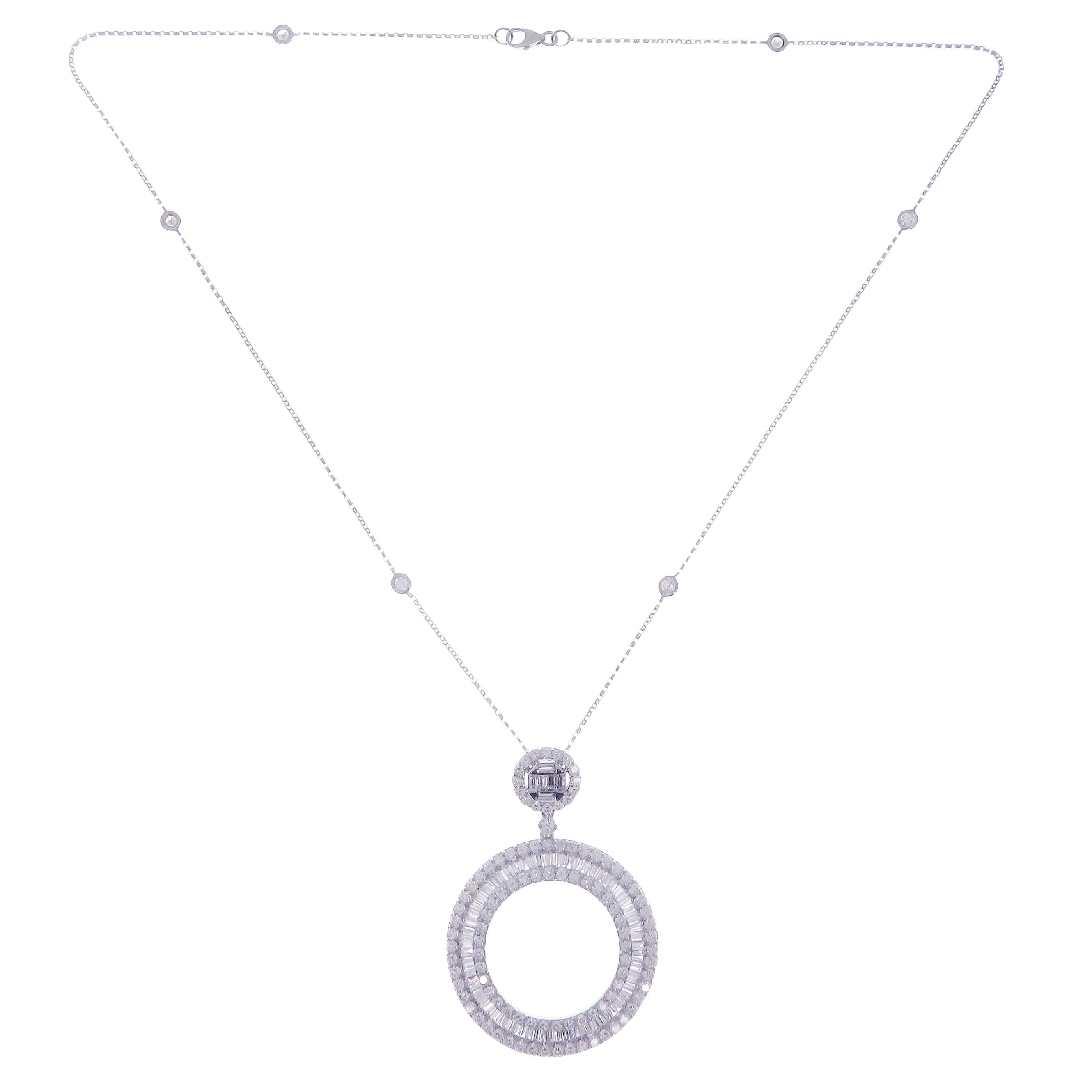 baguette circle pendant
