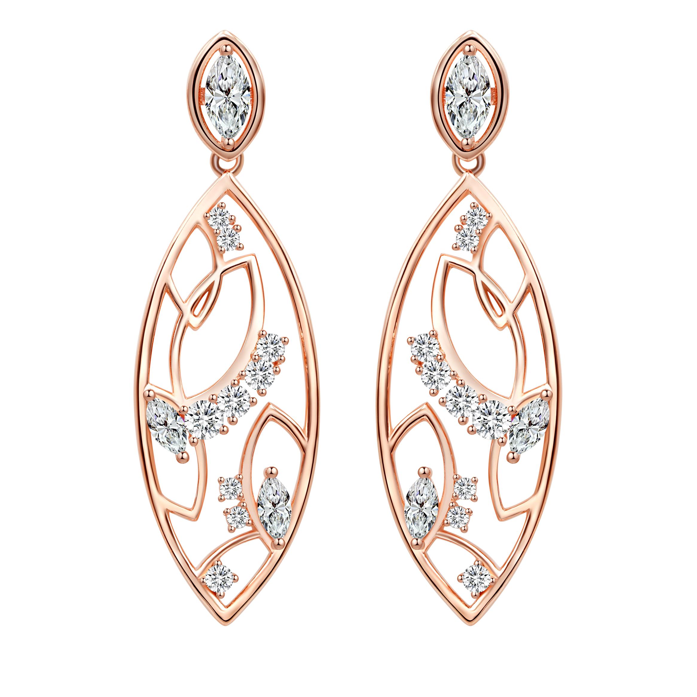 Women's or Men's 18 Karat White Gold Diamond Lattice Earrings For Sale