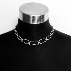 18 Karat White Gold Diamond Link Necklace