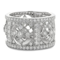 18 Karat White Gold Diamond Maltese Cross Cigar Band