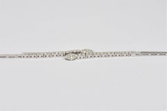18 Karat White Gold Diamond Marquise Crossover Bracelet
