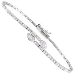 18 Karat White Gold Diamond Marquise Set of Necklace and Bracelet