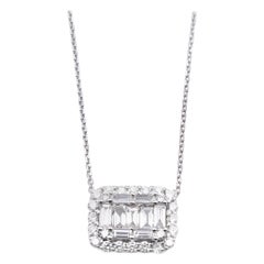 18 Karat White Gold Diamond Mosaic Necklace