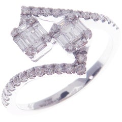 18 Karat White Gold Diamond Multi-Layer Illusion Ring