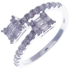 18 Karat White Gold Diamond Multi-Layer Illusion Ring