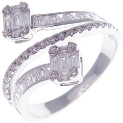 18 Karat White Gold Diamond Multi-Layer Illusion Ring
