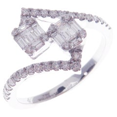18 Karat White Gold Diamond Multi-Layer Illusion Ring