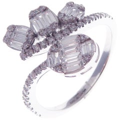 18 Karat White Gold Diamond Multi-Layer Ring