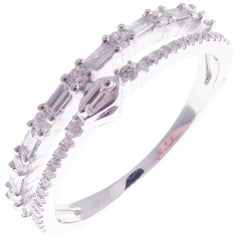 18 Karat White Gold Diamond Multi-Layer Ring