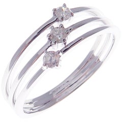 18 Karat White Gold Diamond Multi-Layer Ring