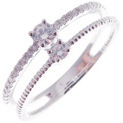 18 Karat White Gold Diamond Multi-Layer Ring