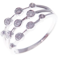 18 Karat White Gold Diamond Multi-Layer Ring