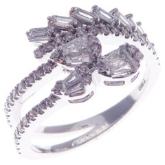 Bague multi-rangs en or blanc 18 carats et diamants