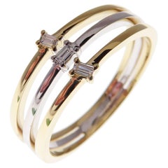 Mehrschichtiger Ring aus 18 Karat Weißgold mit Diamanten