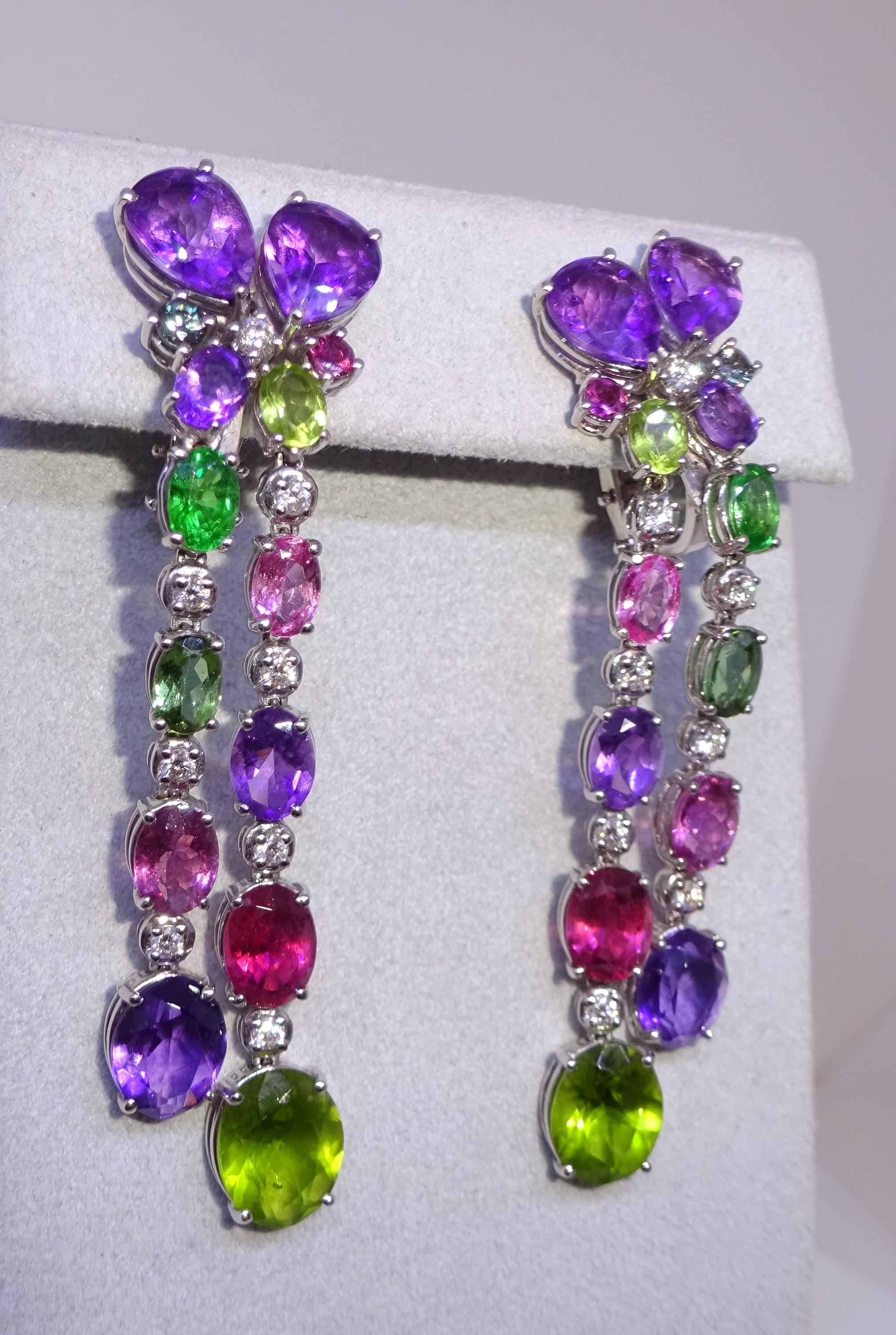 multicolor drop earrings