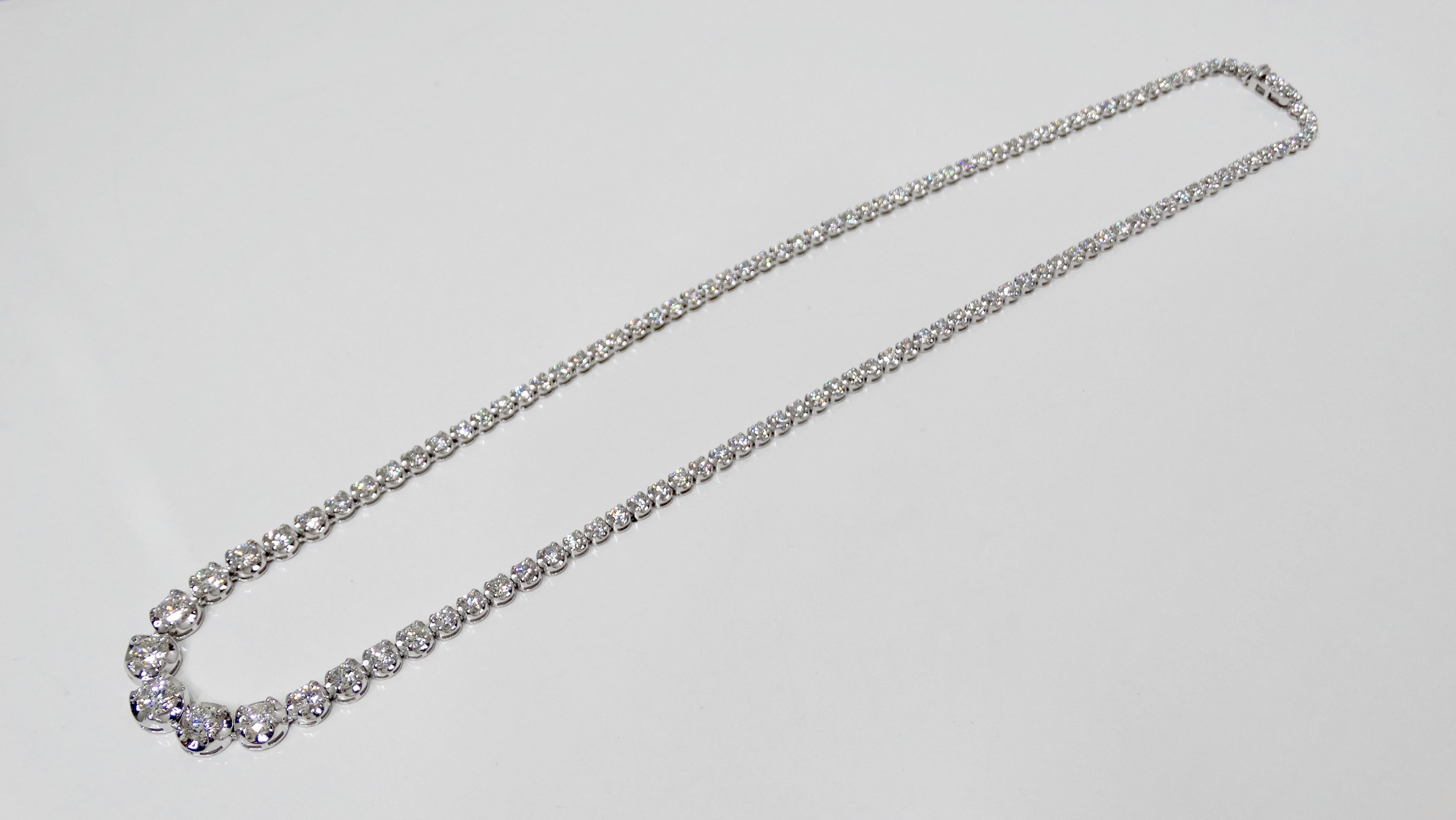Women's or Men's Diamond Necklace 18 Karat Custom Made White Gold 