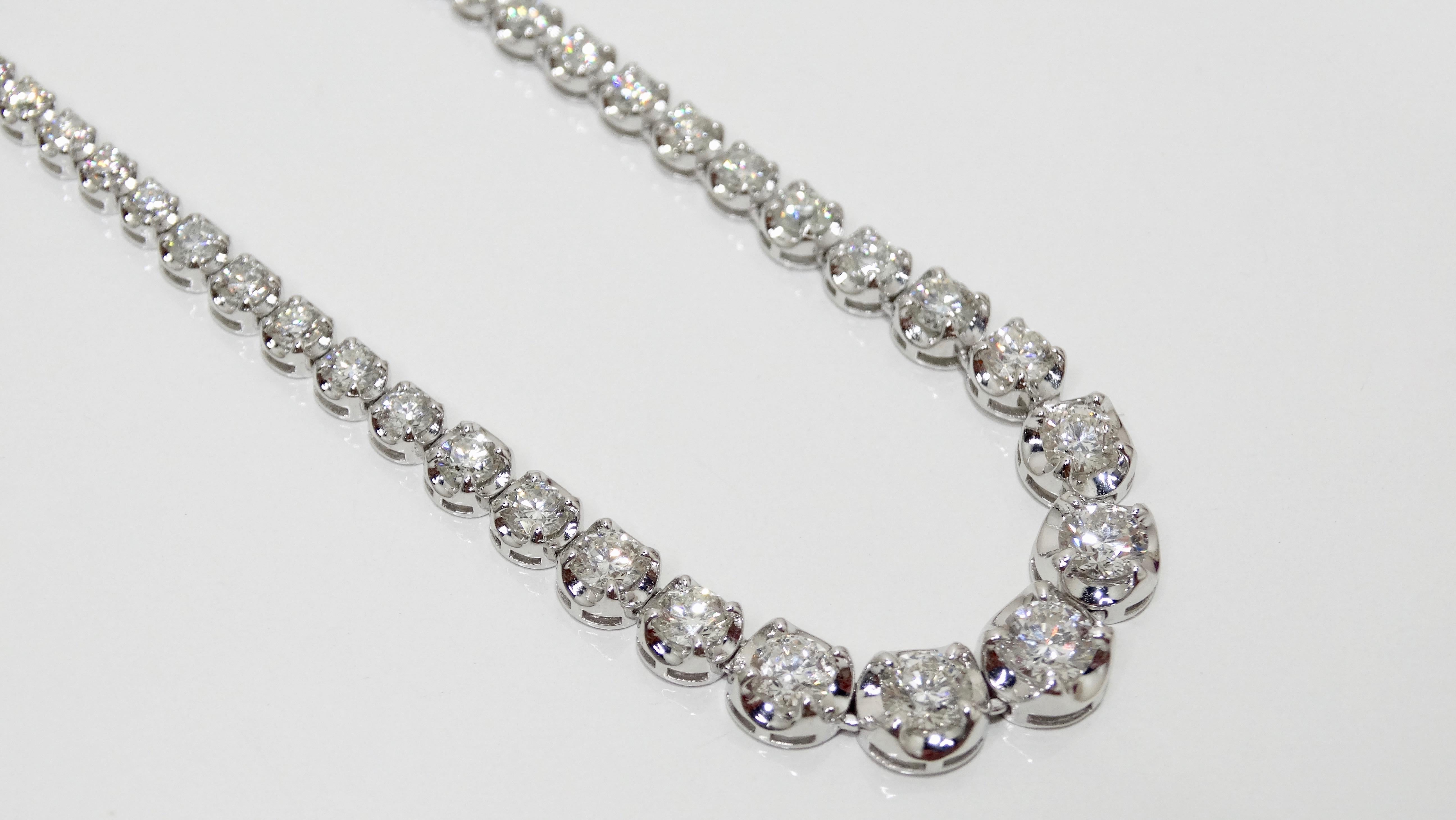 Diamond Necklace 18 Karat Custom Made White Gold  2