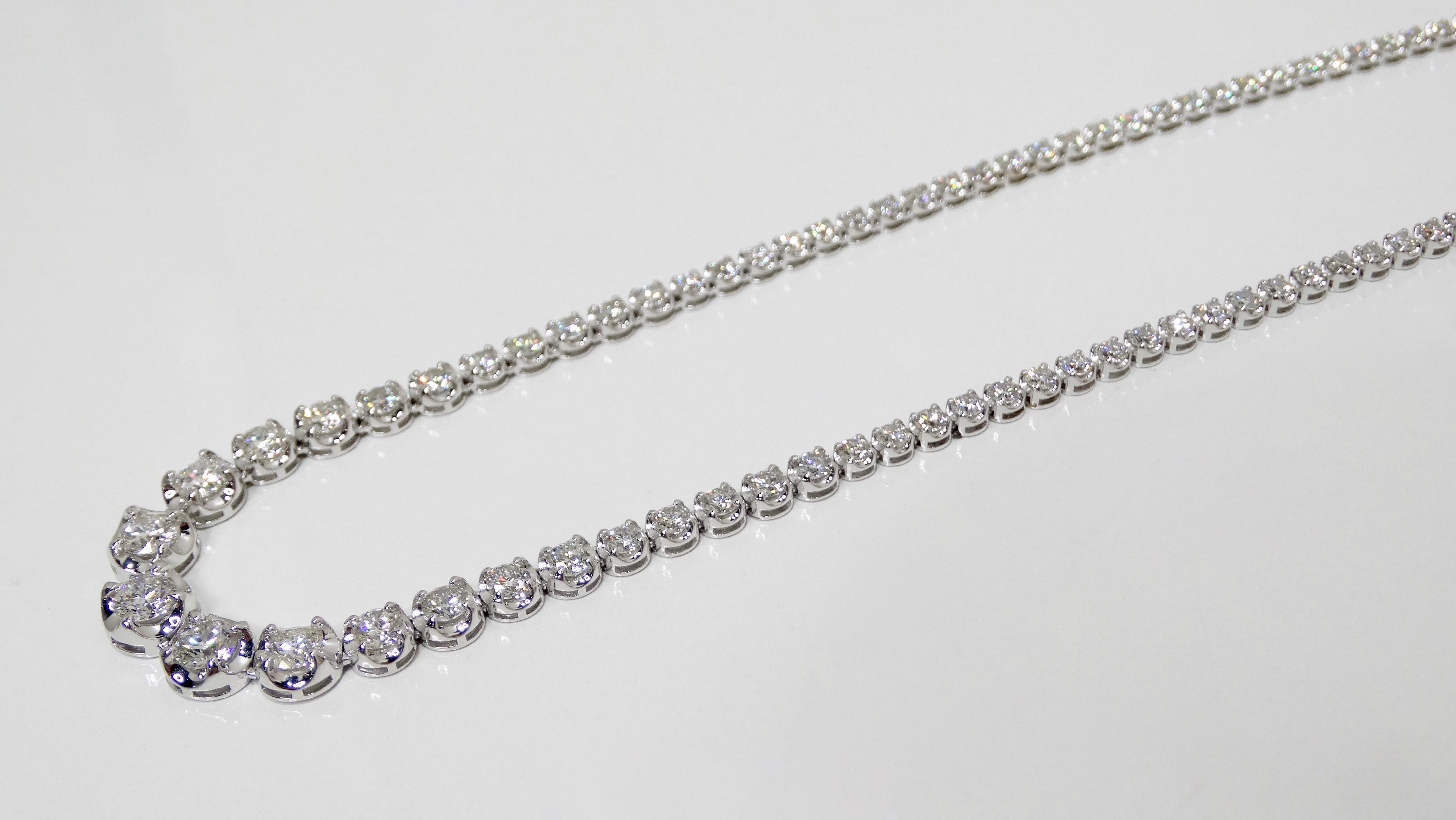 Diamond Necklace 18 Karat Custom Made White Gold  4