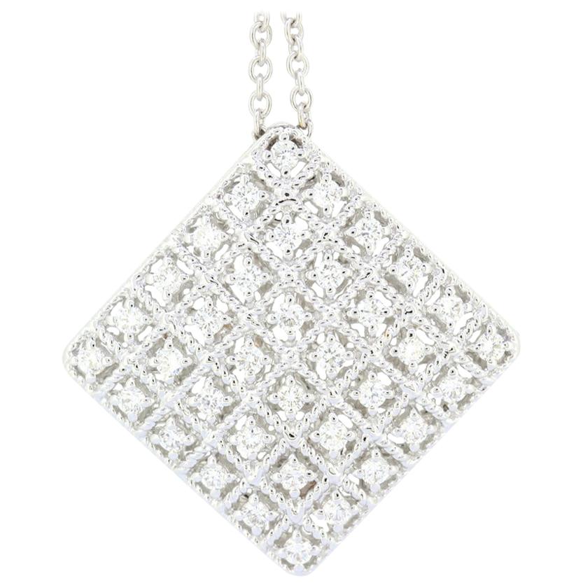 18 Karat White Gold Diamond Necklace For Sale